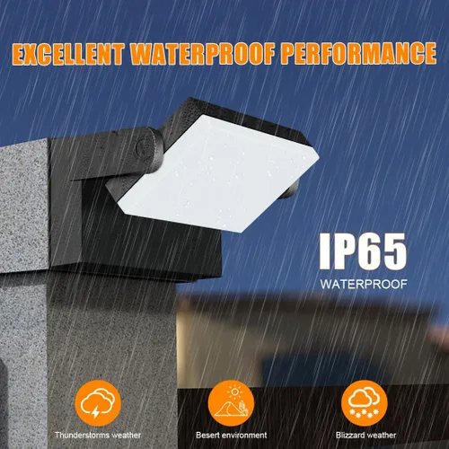 Miniatura 6 de Juyace Reflectores LED de 60W para Exteriores Luminaria de Pared Sin Fotocélula Equipos de Iluminación para Casa Rotacional 360° 6000lm 5000K IP65
