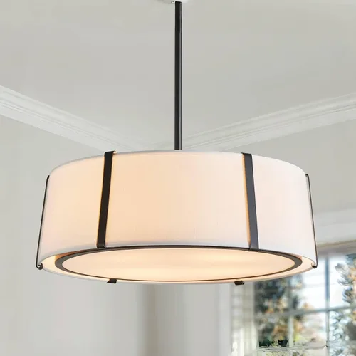 Miniatura 9 de Shrine Lámparas de tambor de iluminación, lámpara colgante de tambor perfecta para comedor, cocina, 7 pulgadas de profundidad x 9 pulgadas de alto