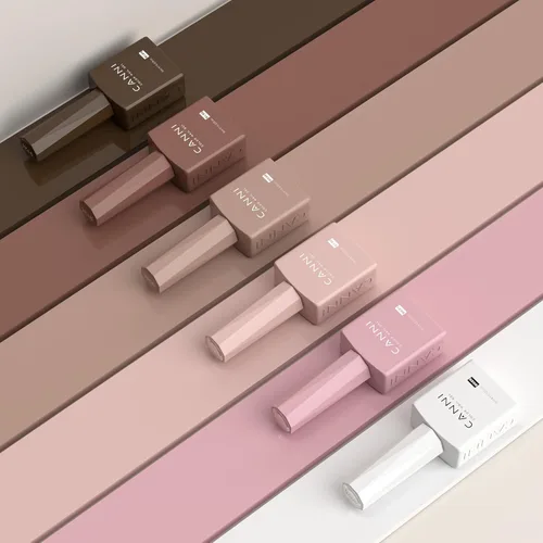 Miniatura 7 de CANNI Kit de esmalte de uñas de gel, 6 colores, rosa nude, 0.3 fl oz, tonos de piel, uñas francesas, marrón neutro, kit de uñas de gel para remojar