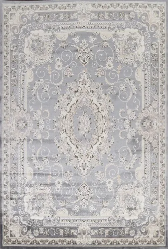 Miniatura 12 de Alfombra oriental de transición gris de polipropileno, 3 x 8 pulgadas