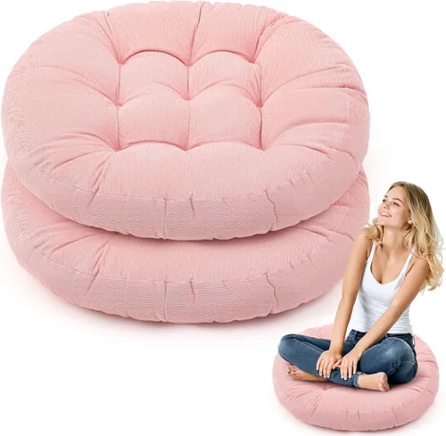 Miniatura 51 de Almohadas de suelo Jerify 22 x 22 Pulgadas Redondas Cuadradas Grandes Almohada de meditación para piso para aula Meditación para adultos Almohada