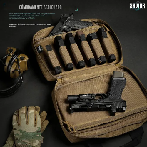 Miniatura 3 de Savior Equipment Specialist Series Tactical Double Scoped Handgun Firearm Case Pistol Bag For Outdoor Hunting Shooting Range, Lockable Compartment