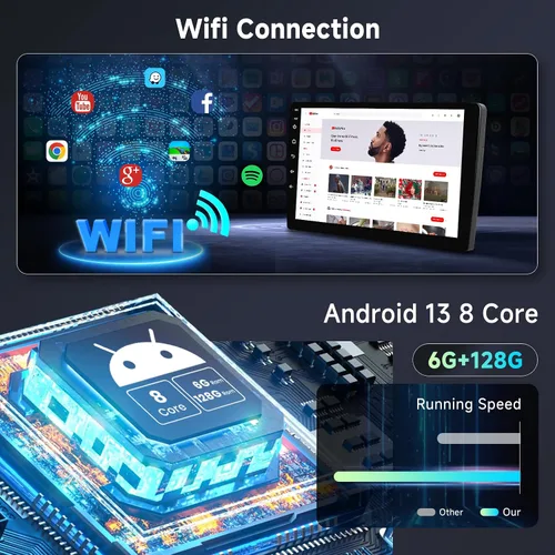 Miniatura 3 de [6G + 128G] Radio de coche de 8 núcleos para Toyota Hilux 2015-2020 Android estéreo de coche con Bluetooth GPS, pantalla táctil Hodozzy de 10.1