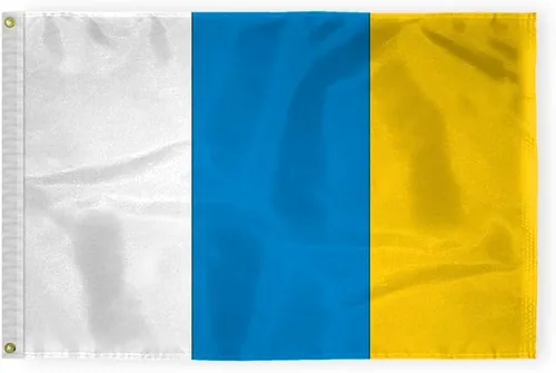 Miniatura 7 de AGAS - Bandera de coche de Islas Canarias de alta calidad de 10.5 x 15 pulgadas, impresa de doble cara en tela de poliéster súper tejida, doble