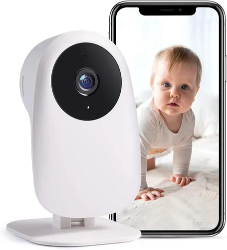 nooie Monitor de bebé con cámara y audio, monitor de cámara para bebé, monitor de bebé WiFi Smartphone 2.4 GHz, detección de movimiento y sonido,
