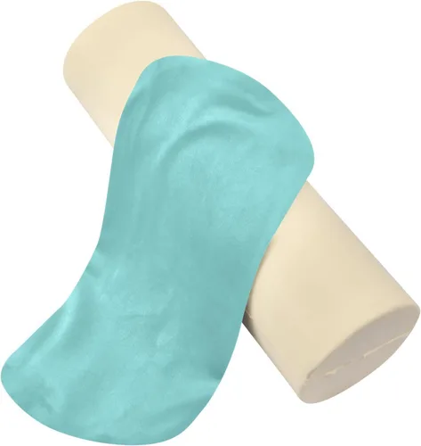 Miniatura 2 de Almohada cervical azul claro y verde azulado para aliviar el dolor de cuello, almohada redonda para el cuerpo, almohada de apoyo lumbar para cama