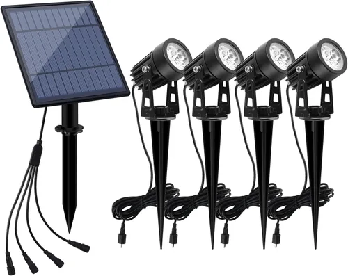 Miniatura 13 de APONUO Luces Solares de Metal para Exteriores, Luces Solares para Exteriores Impermeables, Foco Solar para Paisaje para Iluminación de Jardín