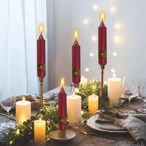 Miniatura 50 de Velas en espiral de Navidad, velas cónicas doradas, 10 pulgadas, sin perfume, para regalo de invierno, vacaciones, Navidad, decoración del hogar