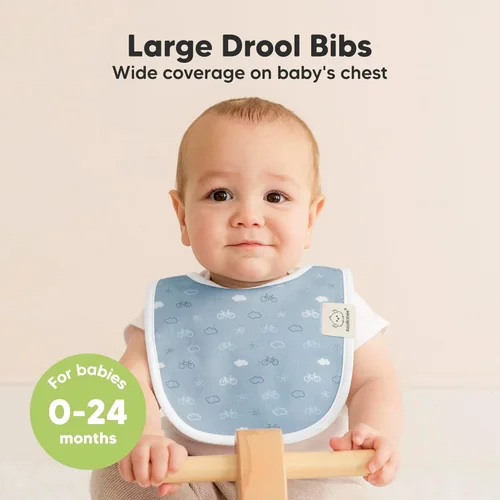 Miniatura 2 de Paquete de 8 baberos orgánicos para bebés niños, niñas - baberos de algodón suave para babear y dentición para bebé niña y niño, extra absorbentes