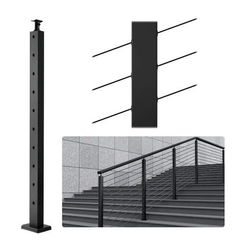 Miniatura 19 de VEVOR Poste de Barandilla de Cable para Escalera y Cubierta 36 x 0.98 x 1.97 pulgadas Poste de Pasamanos de Cable de Acero Inoxidable con Acabado