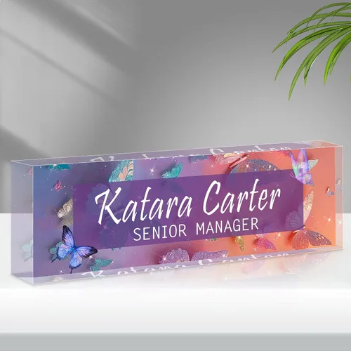 Miniatura 17 de Placa de identificación personalizada para escritorio, decoraciones de escritorio de acrílico, regalos de agradecimiento para empleados, regalos