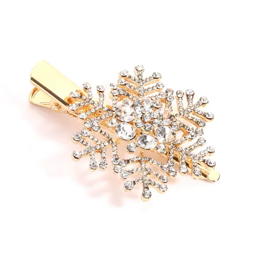 Miniatura 4 de Pinzas para el cabello con copos de nieve, Navidad, vacaciones, con diamantes de imitación, horquilla de copo de nieve, pasador de invierno, boda