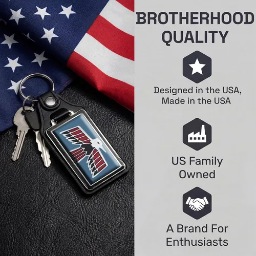 Miniatura 7 de Brotherhood Car Key Chain for Cutlass - Classic Models Keychain for Men and Women Gift Key Ring Azul alpino