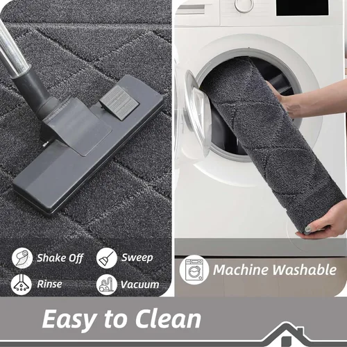 Miniatura 6 de BEQHAUSE Tapete para puerta de 20 x 32 pulgadas, tapete antideslizante para puerta, lavable, tapete para puerta de perro, resistente a las manchas