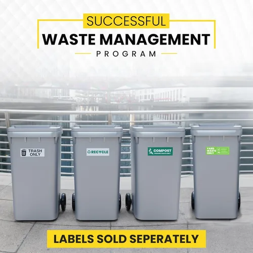 Miniatura 5 de Adhesivo de reciclaje para contenedores de basura, resistente, solo reciclaje, apto para 3 a 5 años para interiores y exteriores, resistente