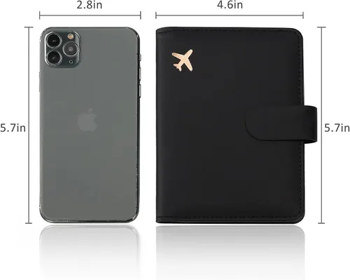 Miniatura 6 de Melsbrinna - Funda para pasaporte, ranuras para tarjetas, bonita funda para pasaporte para mujeres/hombres, resistente al agua con bloqueo RFID