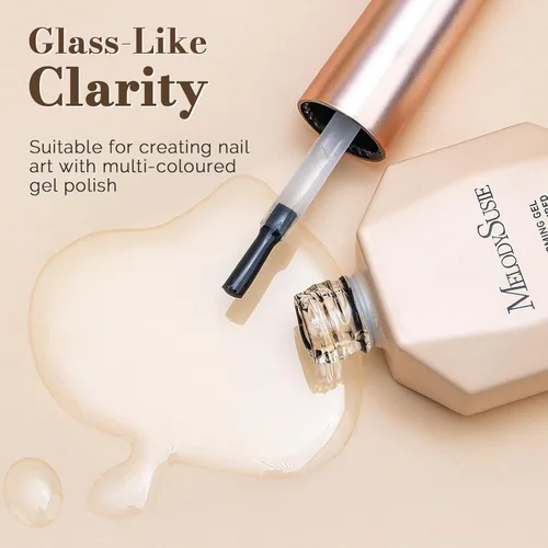 Miniatura 4 de MelodySusie Juego de 2 piezas de gel floreciente transparente y capa superior para diseño de uñas, esmalte de uñas de gel UV acuarela mármol, gel