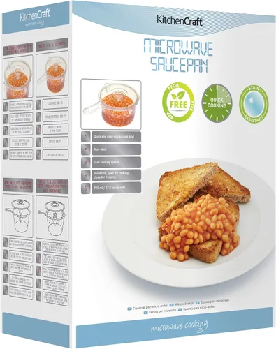 Miniatura 4 de Kitchen Craft 5028250154163 - Cacerola para microondas (30.4 fl oz), transparente