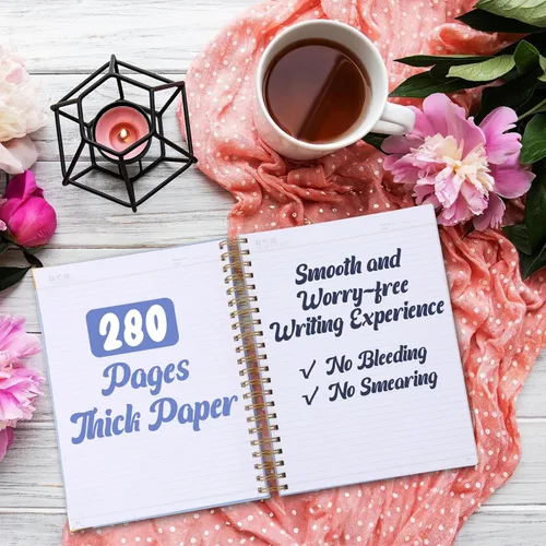 Miniatura 4 de Cuadernos de diario A5, cuaderno de espiral de tapa dura, cuaderno de cuero para mujeres y niñas, cuaderno de rayas universitarias con páginas