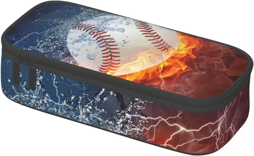 Miniatura 6 de Estuche de béisbol para lápices deportivos para niños y hombres, gran capacidad, duradero, bolsa de almacenamiento para bolígrafos, estuche
