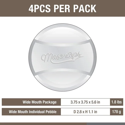 Miniatura 6 de Masontops Pickle Pebble - Pesas de vidrio para la fermentación, juego de pesas para encurtidos, fermentación en frasco de conserva de boca ancha