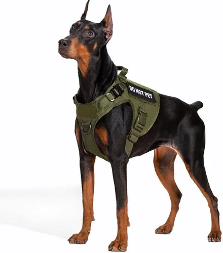 Miniatura 5 de Chaleco de servicio para perros de entrenamiento, caza, Molle, de nailon resistente al agua, ajustable, cómodo, K9, arnés táctico para perro con asa