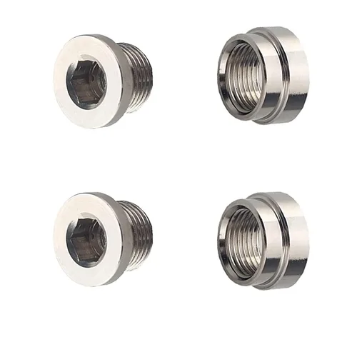 2 pares de tapón de sensor O2 universal de acero inoxidable M18 M18-1.5 soldado medidor de relación aire combustible (2 tapones/2 enchufes)