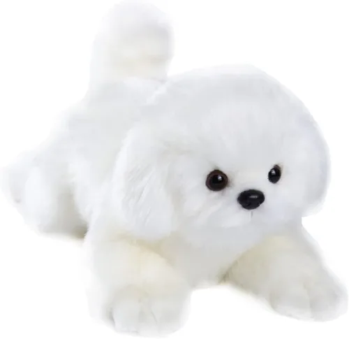 CU-MATE Juguetes de peluche maltés de 12 pulgadas, simulación realista y realista, juguete de peluche suave hecho a mano, regalo para niños y niñas