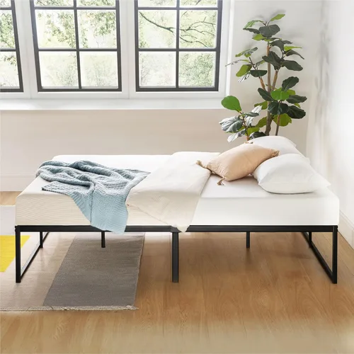 Miniatura 3 de Mellow MYLA - Marco de cama de plataforma de metal de 14 pulgadas con listones de acero, tamaño matrimonial