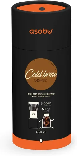 Miniatura 4 de asobu Cafetera de preparación fría, galardonada cafetera aislada de 40 onzas con jarra portátil de acero inoxidable – Ganadora número 1 del festival