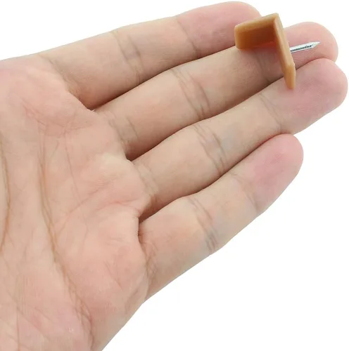Miniatura 4 de Drawer Tack Glide RLECS - 30 piezas de 0.748 in/0.75 pulgadas en forma de L para reparar tocadores, color marrón