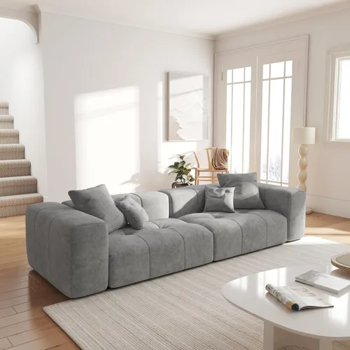 Miniatura 17 de JACH Sofás seccionales de 2 plazas, sofá moderno de oficina, sofá modular de dos plazas, sofá cama acogedor para apartamento, dormitorio, sala