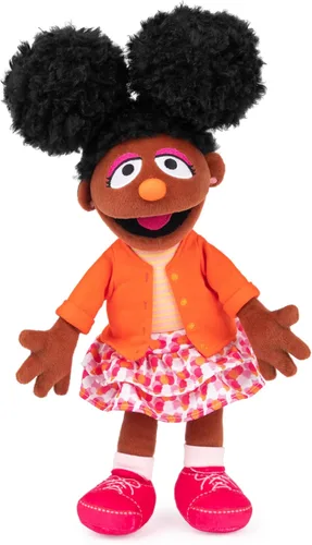 Miniatura 8 de GUND Sesame Street - Peluche oficial de Gabrielle, muñeca de felpa prémium para edades de 1 año en adelante, 13 pulgadas Rosa colorido/naranja