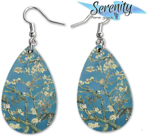 Miniatura 37 de Van Gogh - Juego de aretes colgantes divertidos Lindos aretes de joyería para niñas y mujeres Impresión de doble cara Regalo de cumpleaños