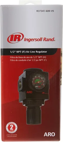 Miniatura 2 de ARO R37341-600-VS Regulador de aire 1/2" NPT, con calibre - 250 psi entrada máxima