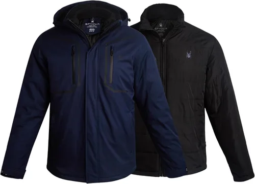 Miniatura 12 de Spyder Chaqueta de esquí para hombre, sistema 3 en 1, chaquetas de invierno impermeables para la nieve para hombre, chaqueta de snowboard
