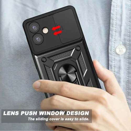 Miniatura 6 de Funda para teléfono Galaxy A06 4G: con protector de pantalla de 2 piezas, cubierta deslizante para cámara y soporte multiángulo para Samsung Galaxy