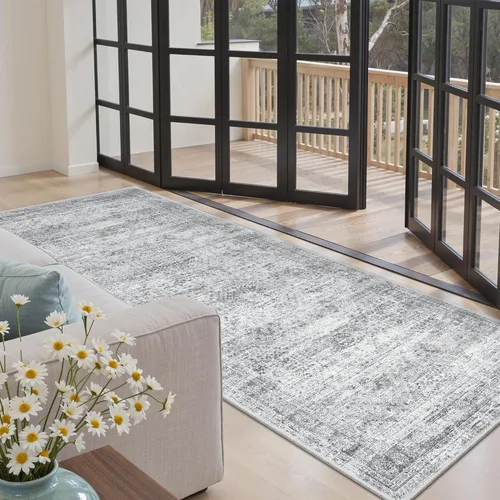 Miniatura 278 de Alfombra de pasillo Soalmost 2'6" x 10' lavable, alfombra antideslizante para cocina, baño, lavandería, alfombras vintage ultra delgadas para Beige
