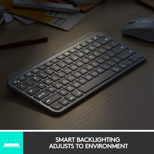 Miniatura 5 de Logitech MX Keys Mini - Teclado minimalista, iluminado, inalámbrico, compacto, con Bluetooth, retroiluminación, USB-C, compatible con Apple macOS
