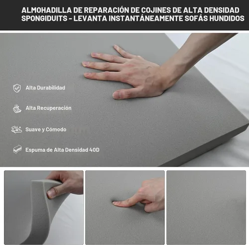 Miniatura 3 de Soporte de cojín de sofá para asiento caído, 20 x 20 pulgadas, tablero de soporte de cojín de espuma curvada de alta densidad, soporte de sofá