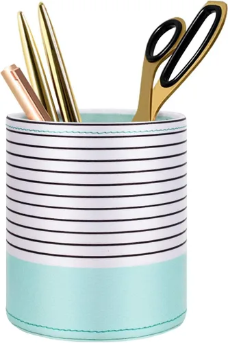 Miniatura 16 de Soporte para bolígrafos para mujeres y niñas, taza de lápices, decoración de escritorio rosa, soporte para brochas de maquillaje, soporte grande
