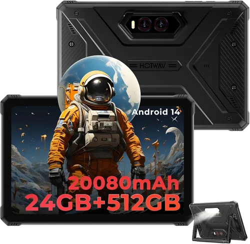 HOTWAV R9 Plus Tablet resistente de 11 pulgadas IP68/IP69K impermeable, batería de 20080mAh, Android 14, Unisoc T7280 Octa-Core, 8GB+512GB, cámara