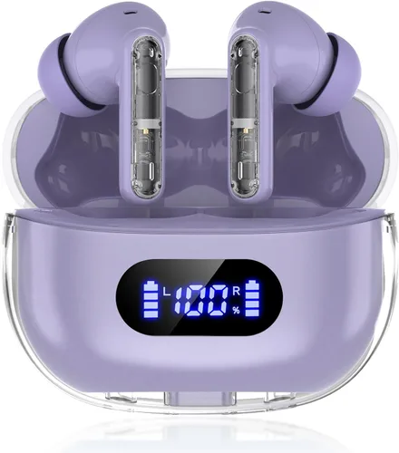 Miniatura 9 de Auriculares inalámbricos azules P1 PRO, auriculares inalámbricos Bluetooth con micrófonos de llamada clara, ajuste cómodo, IPX7 impermeable, batería