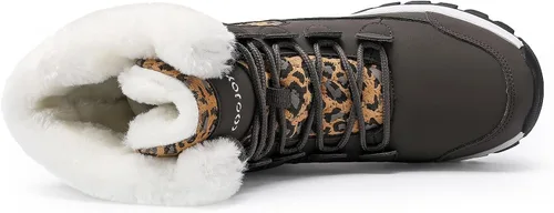 Miniatura 6 de COOJOY - Botas de nieve a media caña, peludas, e impermeables de mujer para el invierno
