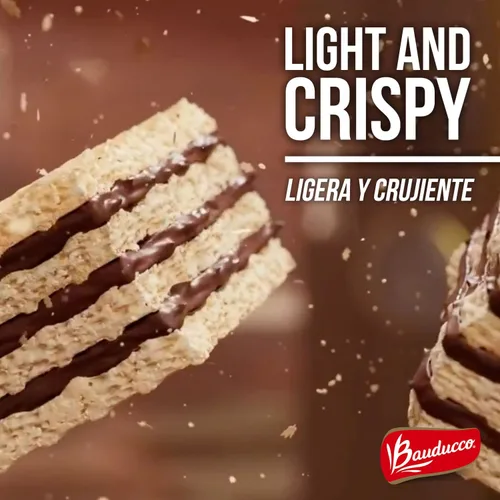 Miniatura 5 de Bauducco Galletas de oblea, enriquecidas con chocolate, vainilla y fresa, deliciosas y crujientes obleas - 3 capas cremosas - Ideal para aperitivos