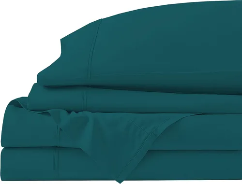 Miniatura 13 de Juego de cama de 5 piezas, 100% algodón egipcio de 600 hilos, fundas de almohada y sábana bajera con bolsillo extra profundo, ropa de cama suave