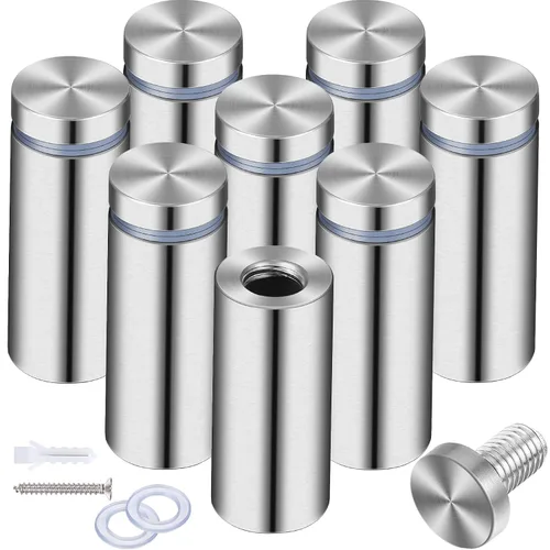 Miniatura 18 de Pelopy 8 Piezas Tornillos Separadores de Letreros Tornillos para Publicidad Acero Inoxidable Soportes Separadores de Pared Clavo de Vidrio Acrílico