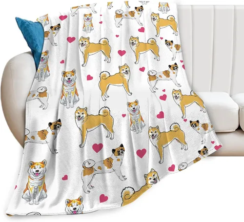Manta de Tiro de Perro Akita - Regalos y Decoración para Niñas, Mujeres, Niños, Adultos - Suave, Cálida y Acogedora de Vellón para Sofá, Sillón,
