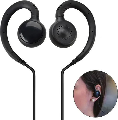 Miniatura 2 de TWAYRDIO Auricular de 0.098 in solo escucha con gancho suave en forma de C, pieza de auricular para Harris Radio XL200 Micrófono de solapa HYT