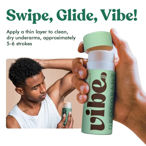 Miniatura 5 de Vibe - Desodorante natural sin aluminio para mujeres y hombres, control de olores de larga duración con aceite de coco orgánico y cera de abejas